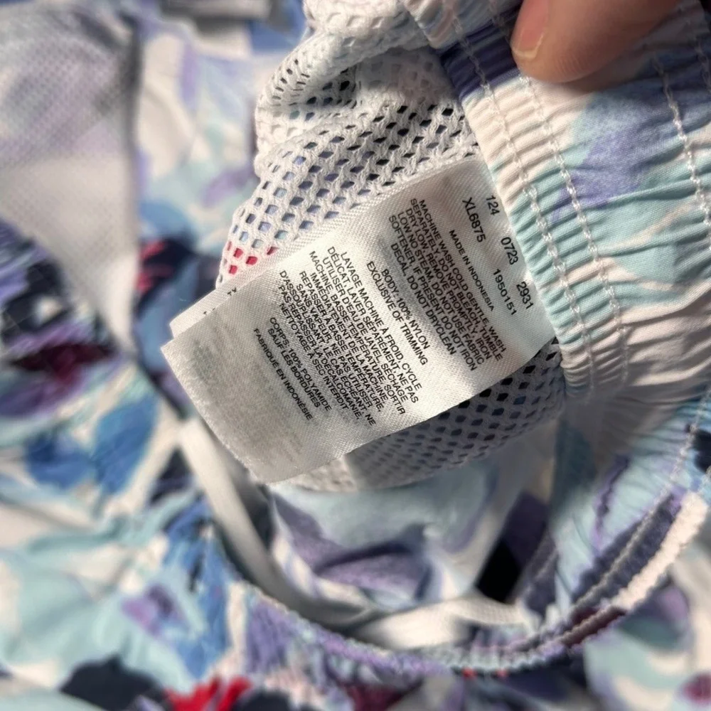 Columbia Mens XXL Floral Swim Trunks Blue Purple Hibiscus Linerless Baggies 4.5